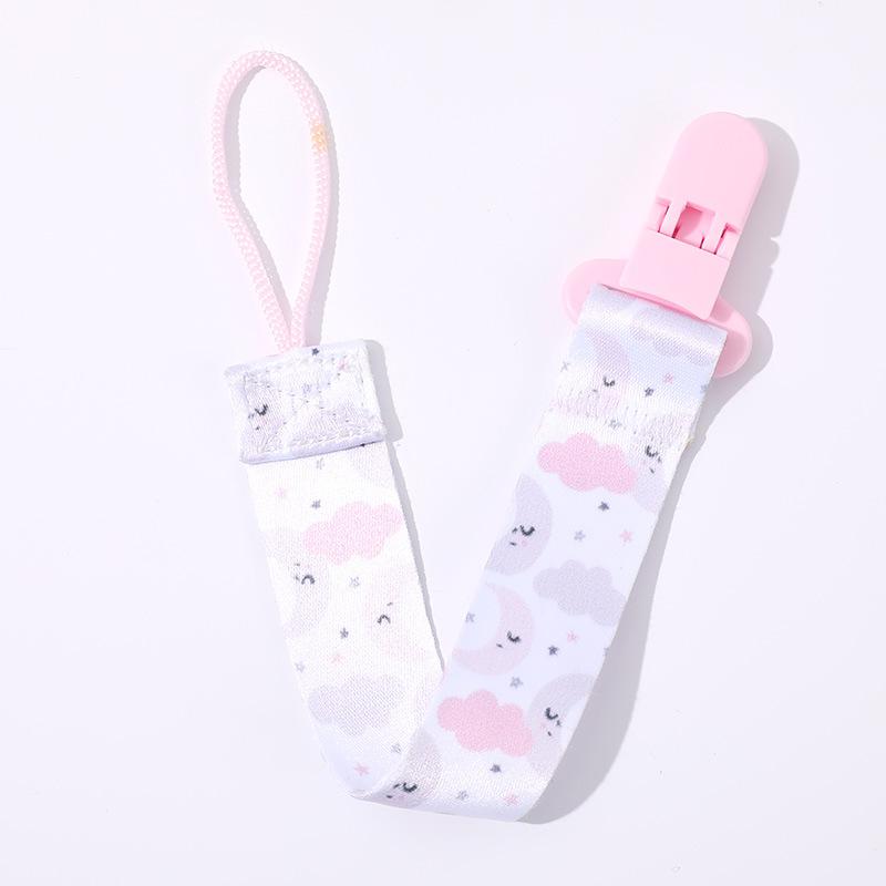 Baby Pacifier Clip Cartoon Print Anti-Lost Chain Dummy Clip Nipple Holder Soft Nipple Soother Clip Baby Teether Toy
