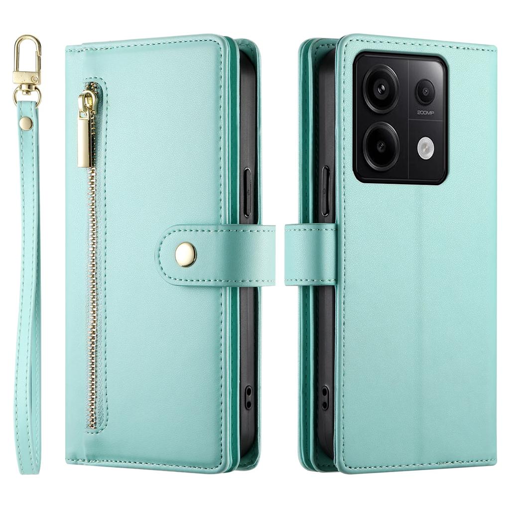 Crossbody Ledertasche für Xiaomi Redmi Note 15 14 13 12 Pro Plus 14C 13C A3 A5 Reißverschluss Lanyard Kartenfach Geldbörse Tasche Hülle