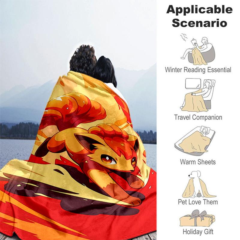 1pc Blanket Pokémon1 Print Design, Lightweight Blanket for Sofa, Bed- Soft &Warm, Gift for All Seasons Like Christmas, Halloween