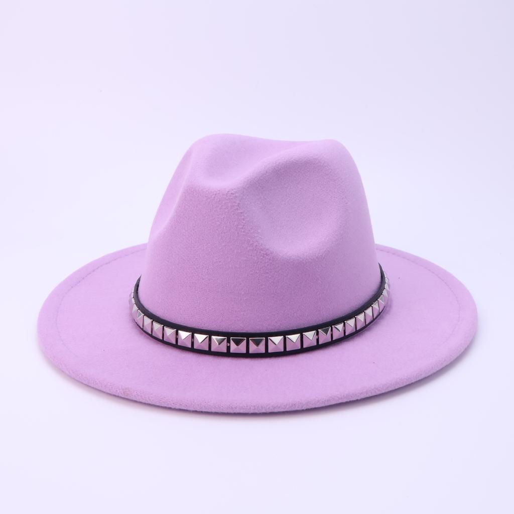New Western Cowboy Hat Autumn and Winter New Flat-brimmed Wool Top Hat Men's and Women's Versatile Fashion Jazz Hat