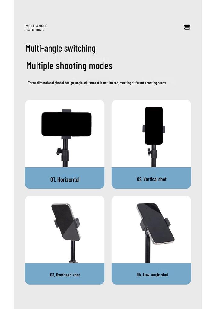 Tragbarer Multifunktionaler Selfie-Stick & Bodenstativ mit Fülllicht für Mobile Live-Streams