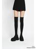Women's 2023 Chunky Heel Knit Mid-Calf Boots, Plus Size, High Heel, Dual-Wear, Elastic Wool Cotton.