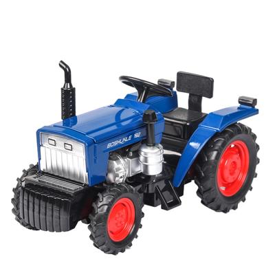 1/32 Kovový model zemědělského traktoru Miniaturní hračky Kovové odlévané Zvuk Světlo Dveře Otevřené Zatáhni zpět pro Děti Vzdělávací zábava
