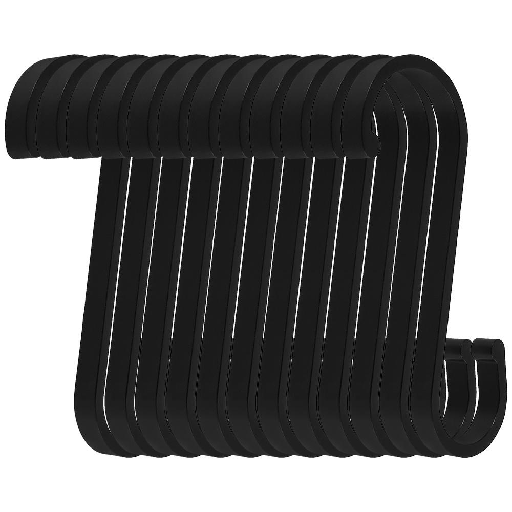 12Pcs S Hooks Metal S Shape Hooks Heavy Duty 304 Stainless Steel Flat Hooks S Shape Hangers For Hanging Plants Pots Pans Closet