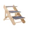 Wooden Pet Stair Portable Stable 2 in 1 for Cars Small and Older Animals 3 steps