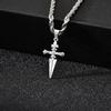 Vnox Punk Schwert Anhänger Halskette Gedrehte Kette für Männer Frauen, Unisex Schmuck Geschenke für Geburtstag Valentinstag