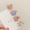 Catch Clip New Crystal Flower Sweet Korean Hairpin Mini Small Crystal Ins Hair Claw Bang Leisure Casual Party Outdoor