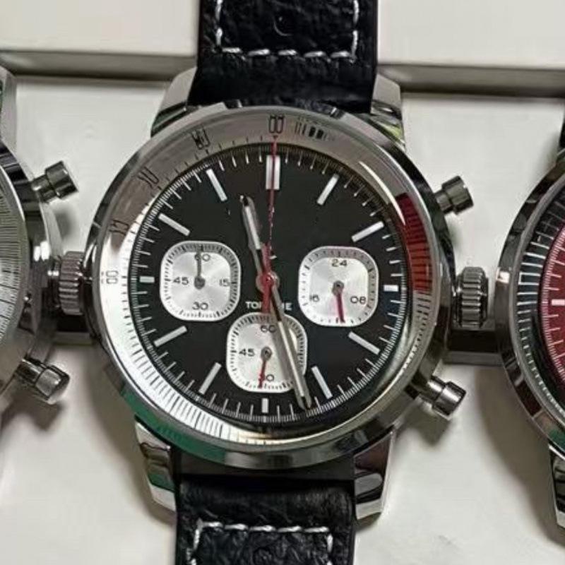 Cronografo da uomo CROSS CENTURY: VK63 Quarzo con Design Luminoso a Cinque Lancette, Acciaio Inossidabile e Cinturino in Pelle.