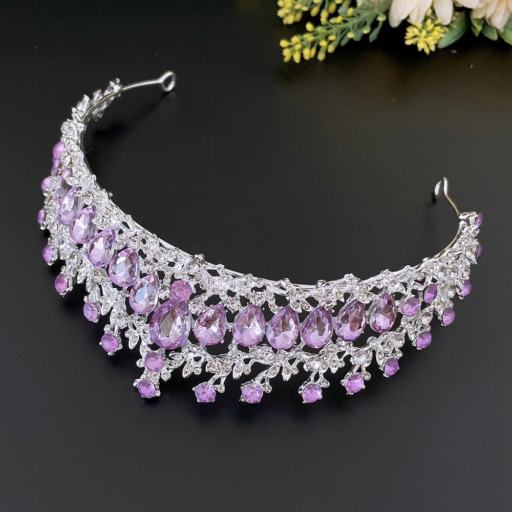 New Alloy Color Bridal Crown Wedding Dress Crown Tiara Holiday Crystal Crown