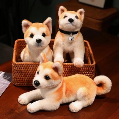 Hot New Akita Dog Plush Toy Cute Simulation Dog Shiba Inu Fluffy Soothing Girl Doll Birthday Gift Car