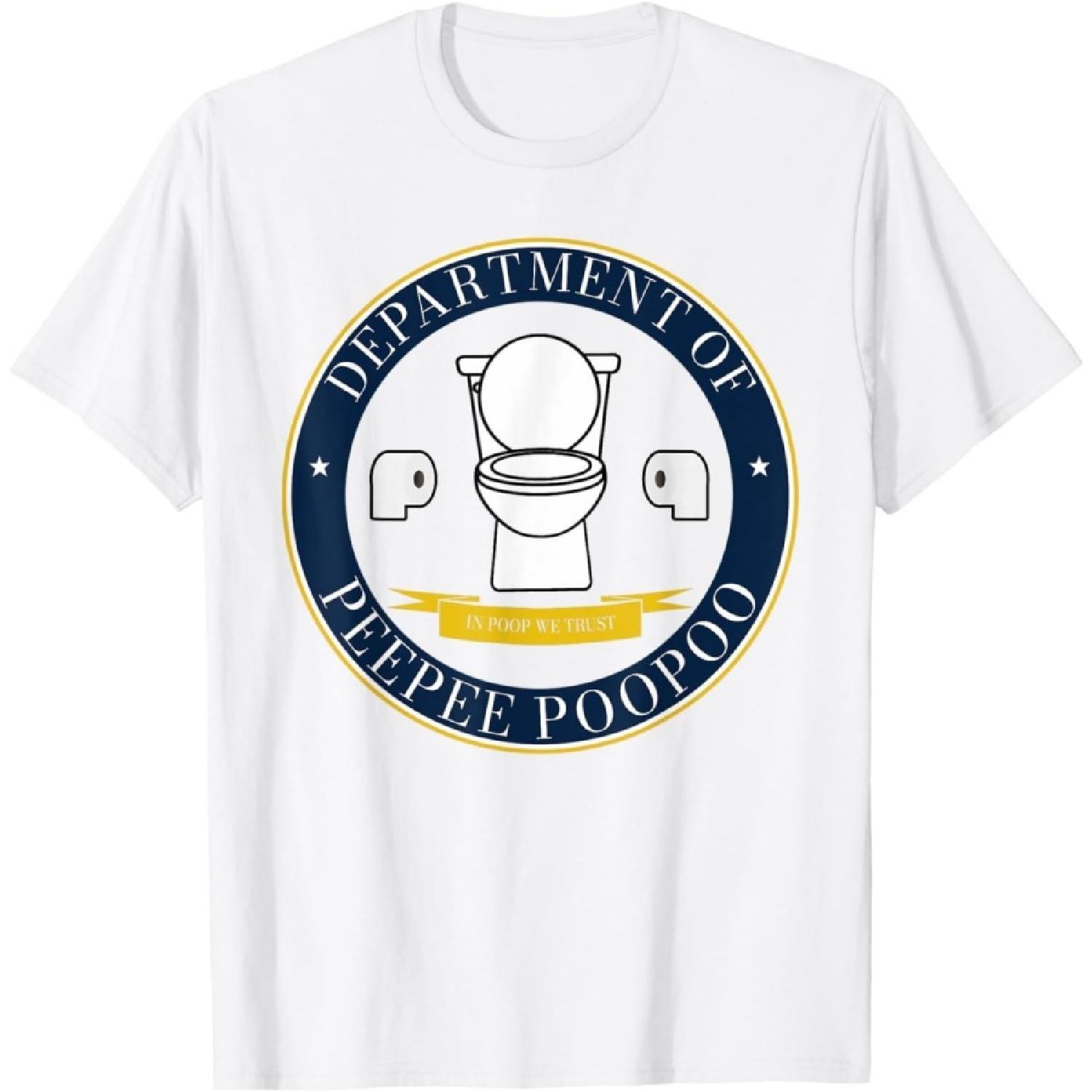 KSDHFE Department of PeePee PooPoo Funny Toilet Adult Humor Meme T-Shirt S