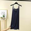 Modal Spaghetti Strap Dress Summer Sexy Sleeveless Tank Dress Solid Color Casual Camisole Dresses Mid-length Soft Sleepdress Basic Slipdress