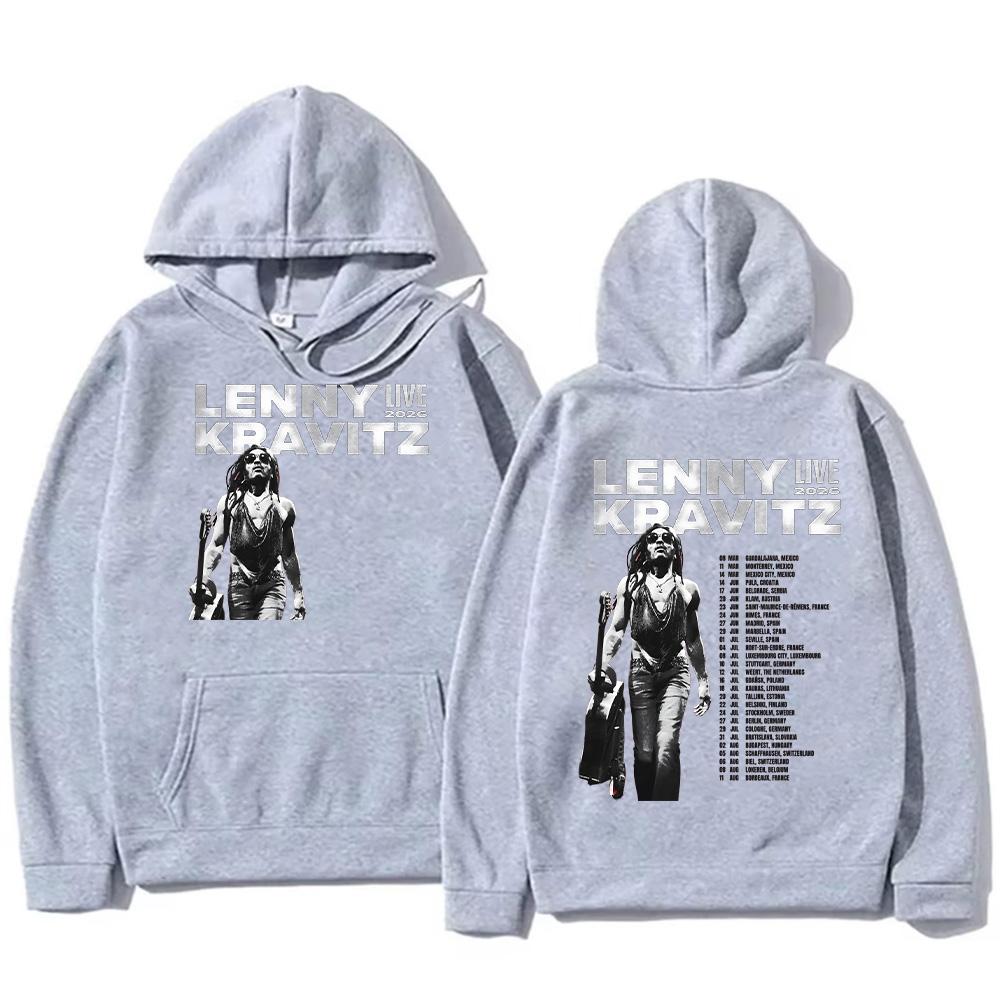 

Lenny Kravitz Live 2026 Graphic Streetwear Men High Street Sweatshirt Fashion Women Long Sleeve Tops Punk Music Clothes Pullover XS сірий колір