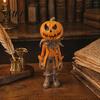 Waterproof Resin Craft for Showcase Halloween Pumpkin Man Figurine, Retro Gentleman Head Statue Dark Atmosphere Home Decoration Ornament, Spooky