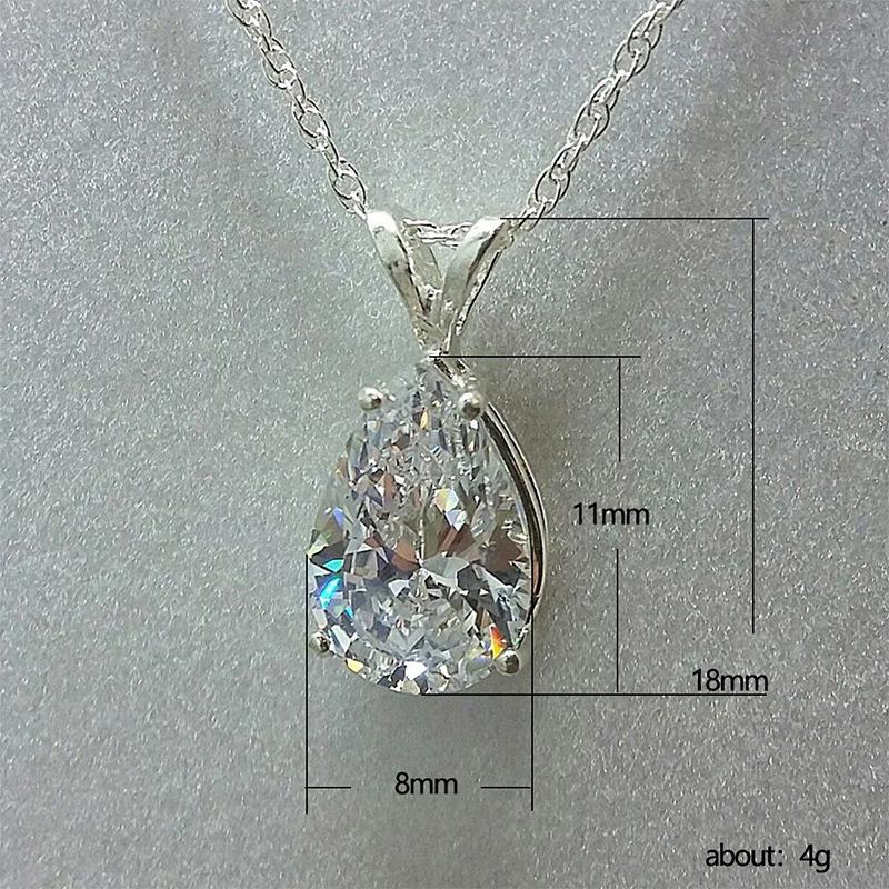 

Classic Luxury High Quality 5A Zircon Teardrop-shaped Pendant Necklace for Women Bride Wedding Engagement Jewelry Accessory Gift