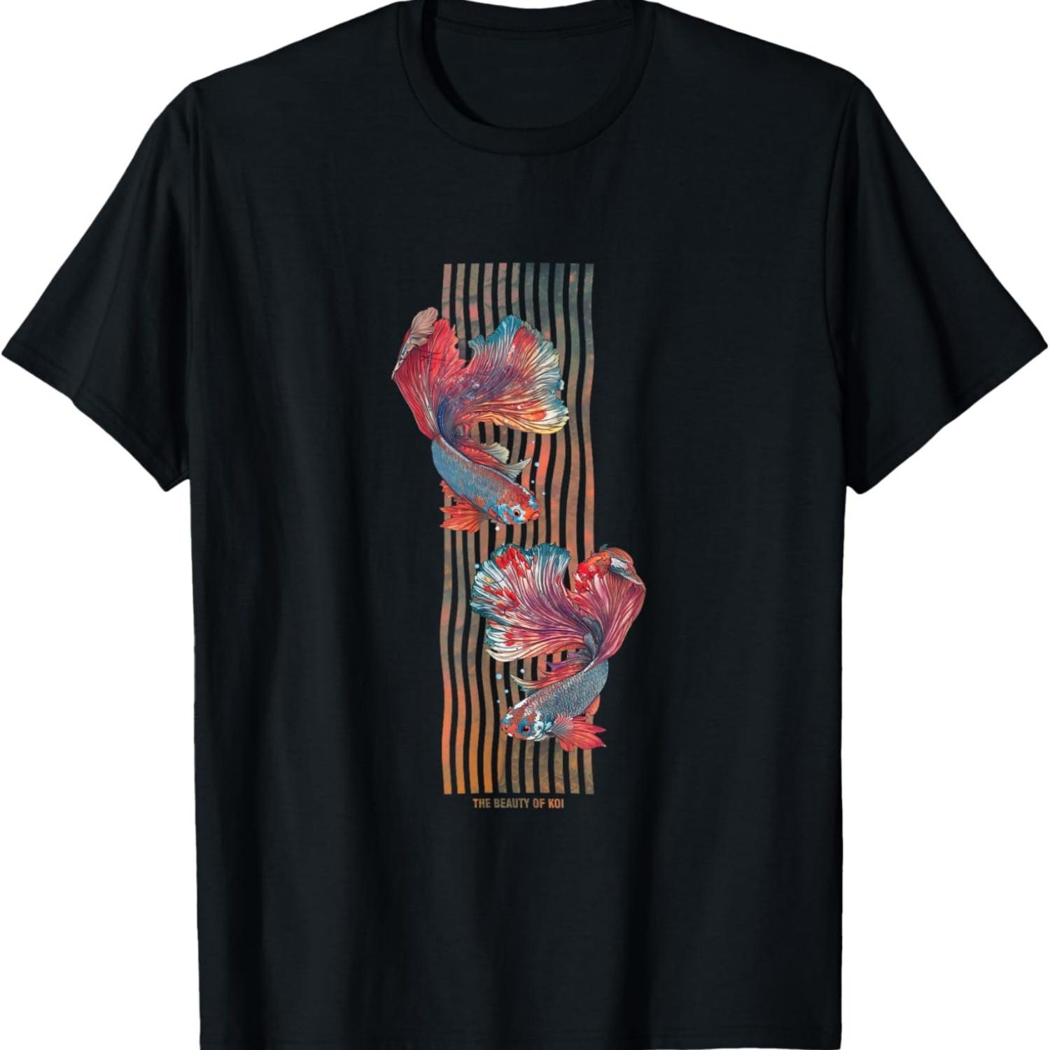 koi fish life clothes in japanese fish koi whisperer graphic T-Shirt(2) S чёрный
