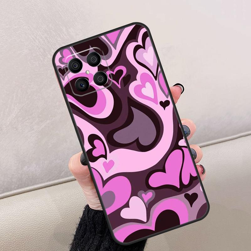 Brown Purple Hearts Swirl Pattern For Honor Magic 8 Pro 6 7 Lite Case For Honor Win RT 400 200 50 70 90 X8c X8b X9a X9b X9c X9d