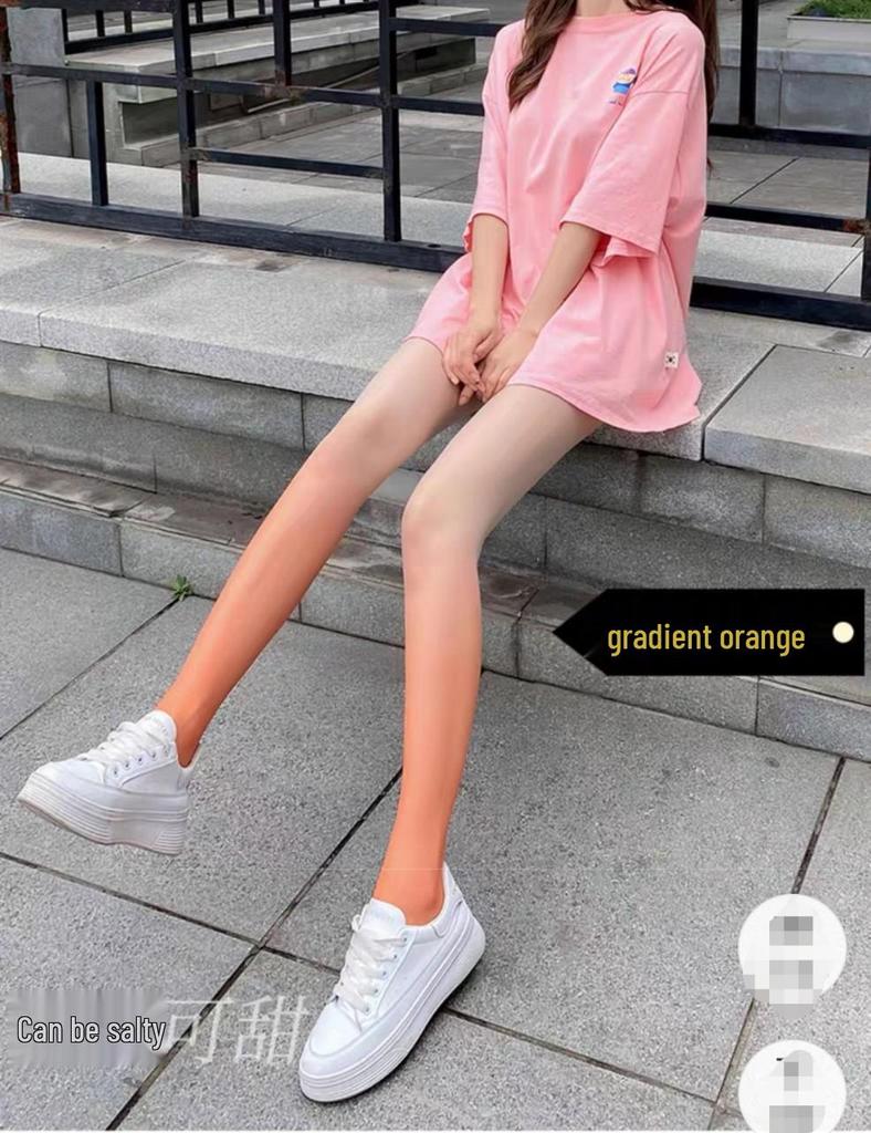 Gradient Candy Color Slimming Pantyhose - Trendy Summer Stockings for a Flattering Look