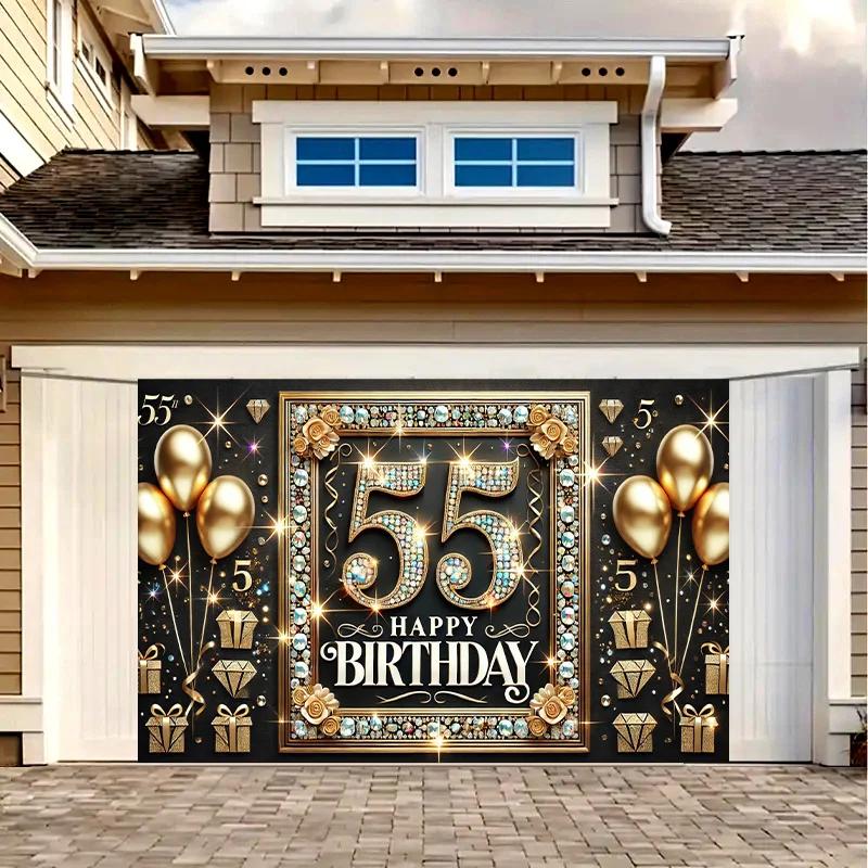 55th Birthday Celebration Banner Party Decorations Home Garden Studio and Outdoor Activities