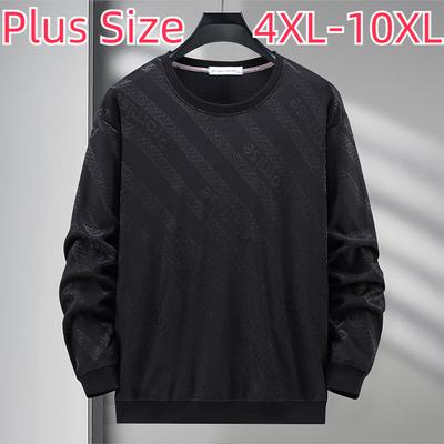 Nagy méretű pulóver férfi tavaszi és őszi bő, kerek nyakú pulóver Jacquard alsó ing plusz zsíros felső 4XL-10XL