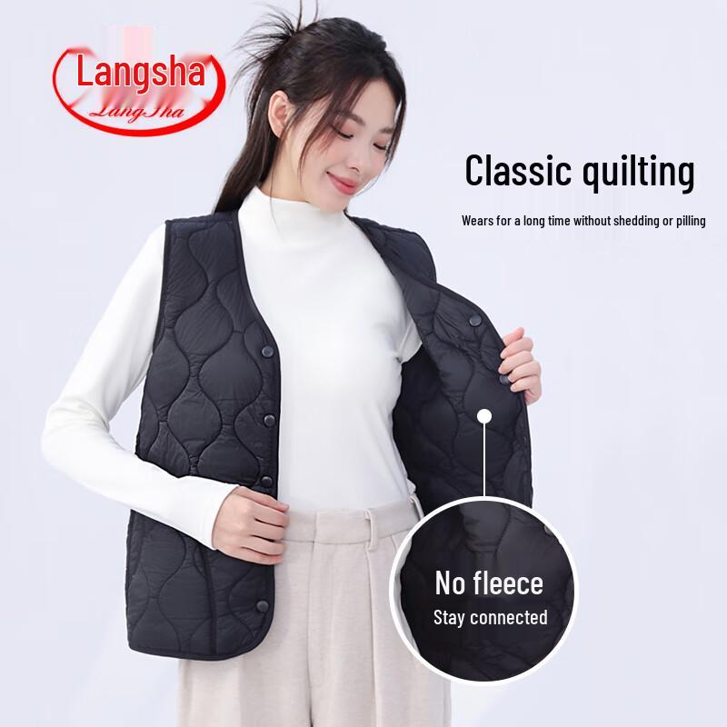 

LangSha Women s Lamb Wool Blend Warm Vest 3XL