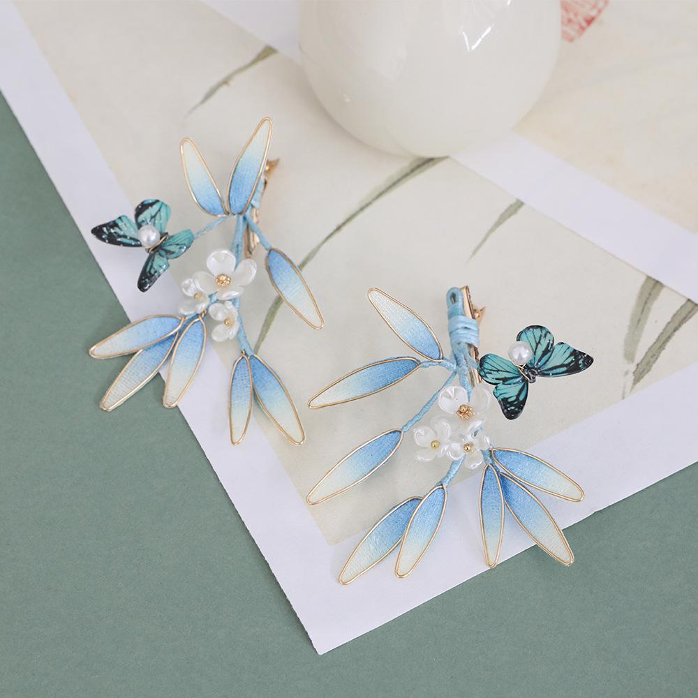 Flower Hair Clips Forks Chinese Hanfu Hair Accessories for Women Hairpin Fork Handmade Vintage Wedding Hair Jewelry Retro Crowns for Girl and Women