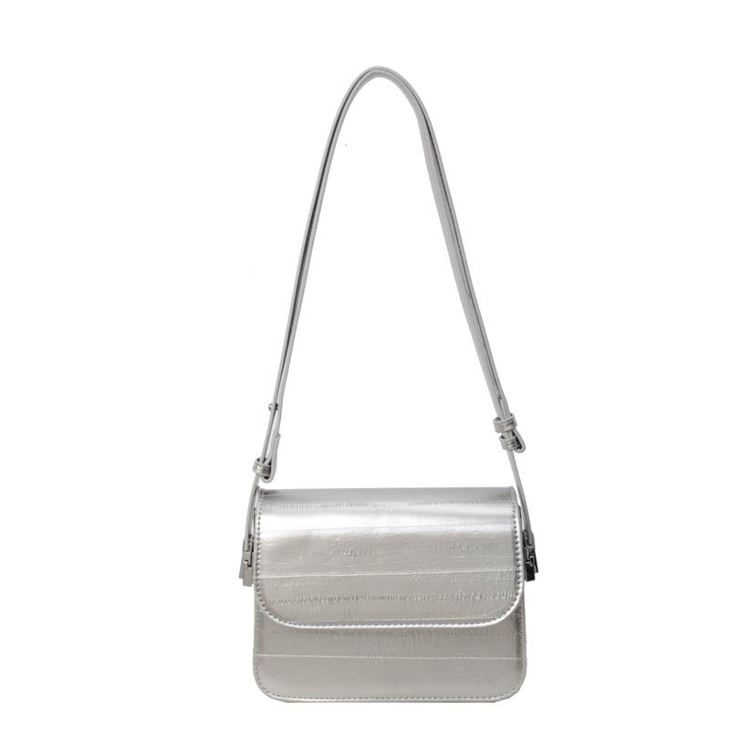 Popular bag women's new fashion oblique span bag shoulder bag texture small square bag