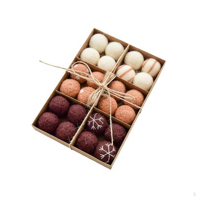 24 Pieces Handmade Pompoms Wool Beads Party Decor DIY Felt Ball Christmas Balls for Craft