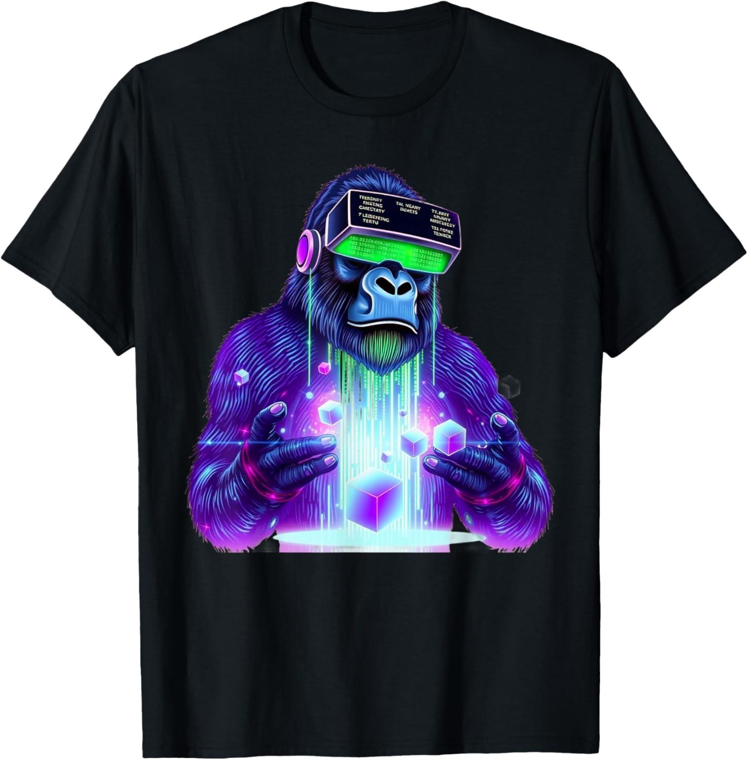 Gorilla VR Gamer Playing Tag Boys Funny Adult Gorilla VR T-Shirt Mens Womens Tees Top unisex T-Shirt Mens Womens Tees Top XL