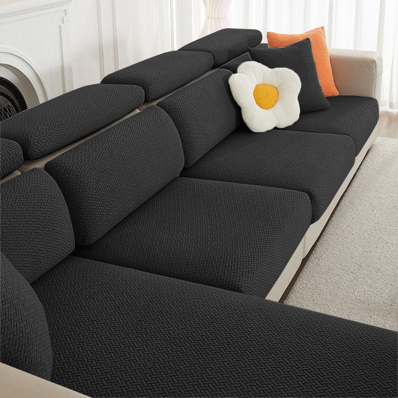 Jacquard Sofa Cover Solid Elastic Sofa Cushion Cover Living Room Washable Spandex Sofa Seat Slipcover Chaise Lounge Home Pets