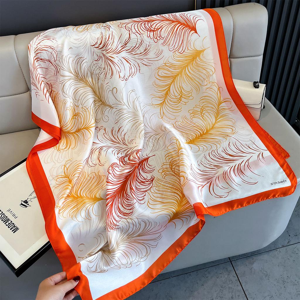 New Women Scarves Spring Summer Autumn Luxury Print Thin Light Satin Scarf Fashion Wrap Shawls 55 Colors Elegant Bandana Poncho