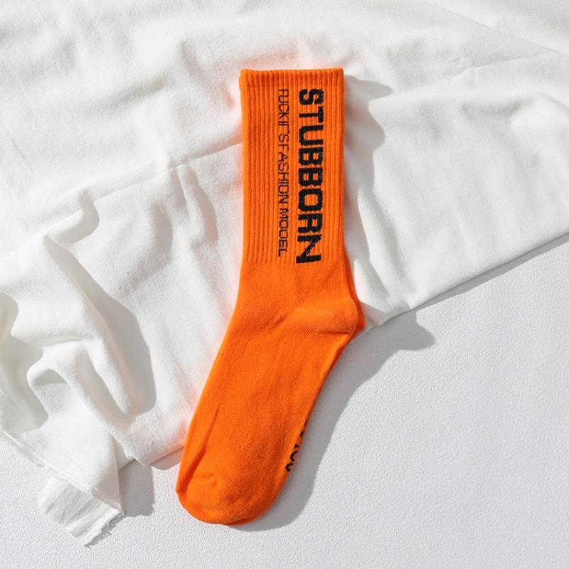 Men's Spring and Autumn Tide Sports Letter Skateboard Tube Socks