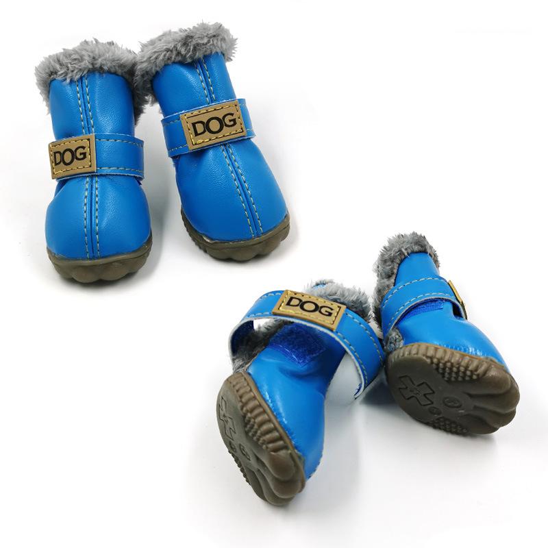 Pet Dog Shoes Winter Super Warm 4pcs/set Dog Boots Leather Anti Slip XS XXL Shoes for Small Dog Pet Product Chihuahua Waterproof
