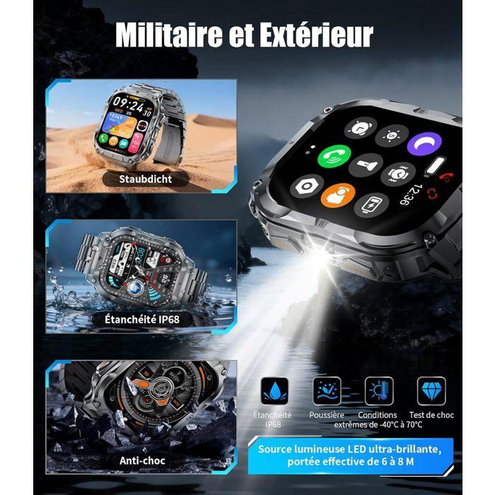 Smartwatch - UNDERSCORE - 2.0" - Bluetooth Call - IP68 Waterproof - 100+ Sport Modes