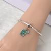 Green Series 925  Silver Dinosaur Bow Puppy Swallow Umbrella Four-Leaf Clover Charm Fit DIY Bracelet Necklace Party Gift