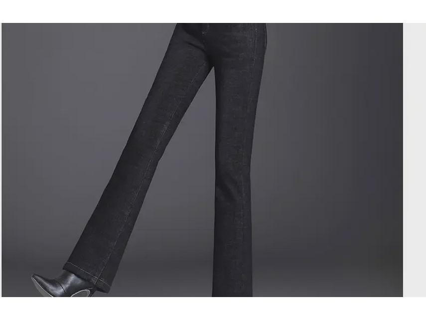 High-Waist Lambskin Flared Jeans: Plush, Thickened, and Warm for Autumn/Winter