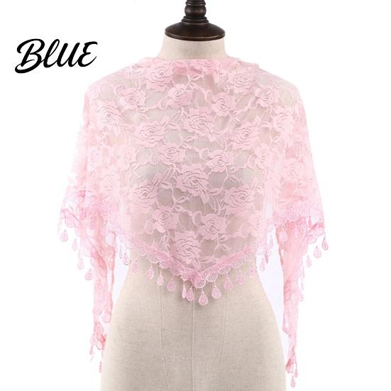 Boho Lace Scarf for Daily Use Floral Shawl with Tassels Women Elegant Sheer Wrap Wedding Head Church Evening Party Lightweight Rose Jacquard Fringed