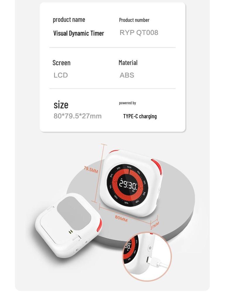 Silent Visual Timer: Study, Kitchen, Fitness & Self-Discipline Aid