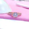 Purple Gold Single Diamond Zircon Ring Luxury Simple Snowflake Ring Rose Gold Plated Ring Jewelry