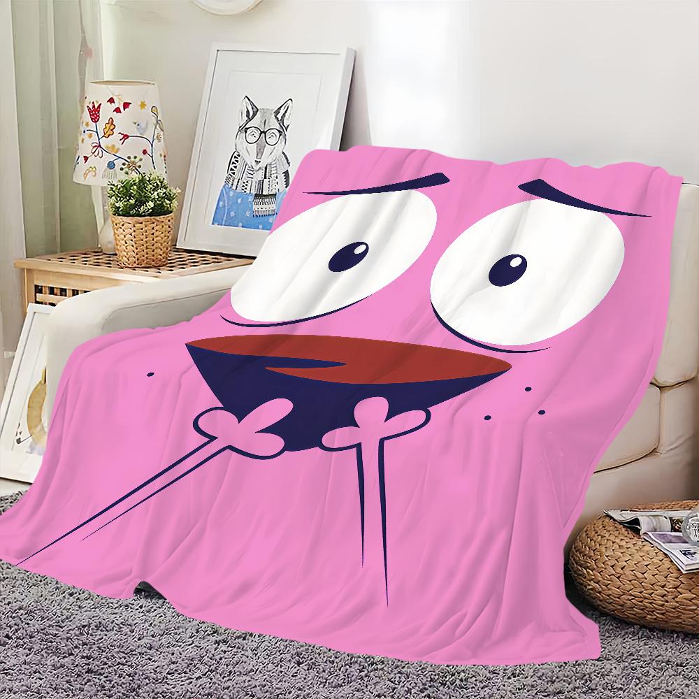 Face Funny Dog The Home Flannel Warm Comfort Soft Plush Blanket For C-Courages Sofa Living Room C-Cowardlys Bedroom Travel Gift