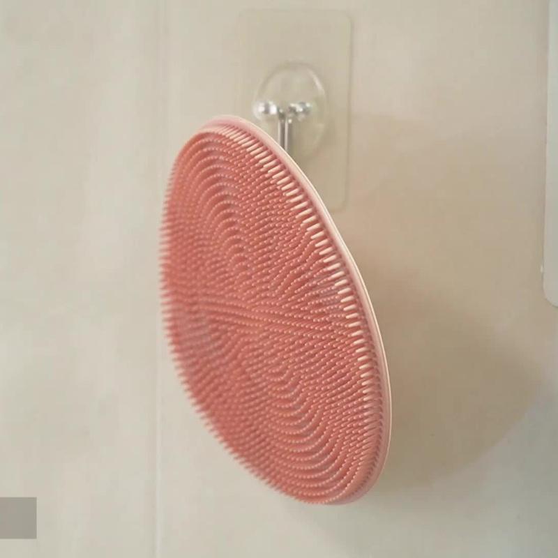 1pc Bathroom Massage Brush Silicone Bath Brush Soft Bristles Three Finger Shower Body Cleaning Brush, Body Scrubber, Bath Sponge