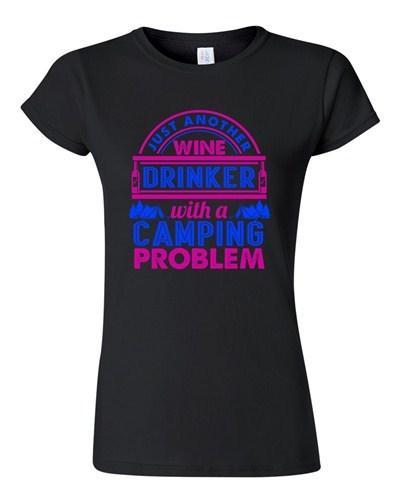 Junior Just Another Wine Drinker with a Camping Problem Funny DT T-Shirt Tee Unisex T-Shirt S