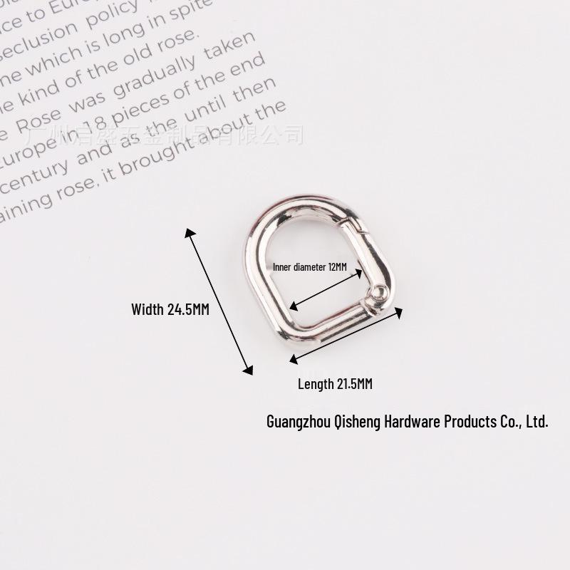 In-Stock: High-Grade D-Shaped Spring Ring Buckle for DIY Bag Handles & Straps