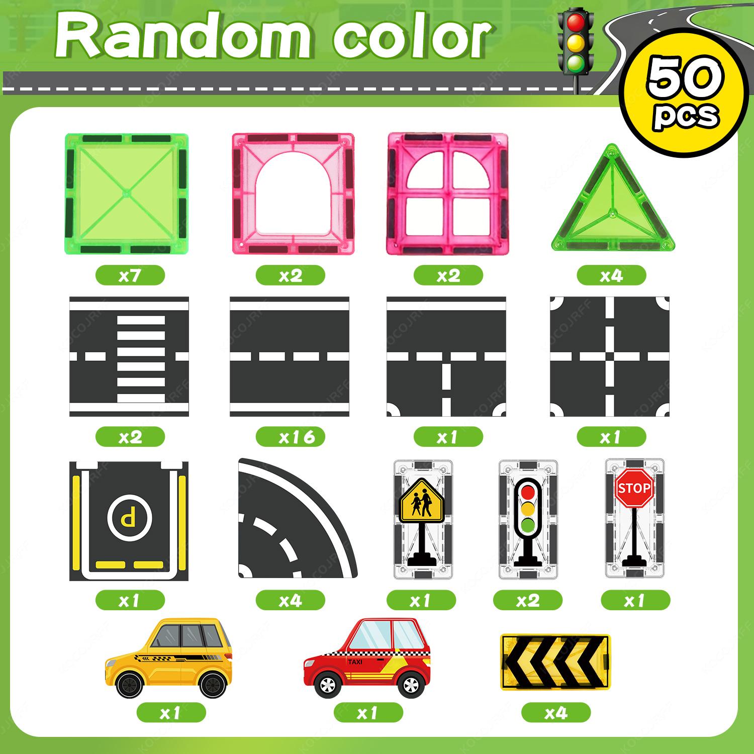 Premium-Quality Magnetic City-Area First-Class Road Construction-Set Collection Kit Superior-Grade With Top-Grade Magnetic Premium-Quality Signs