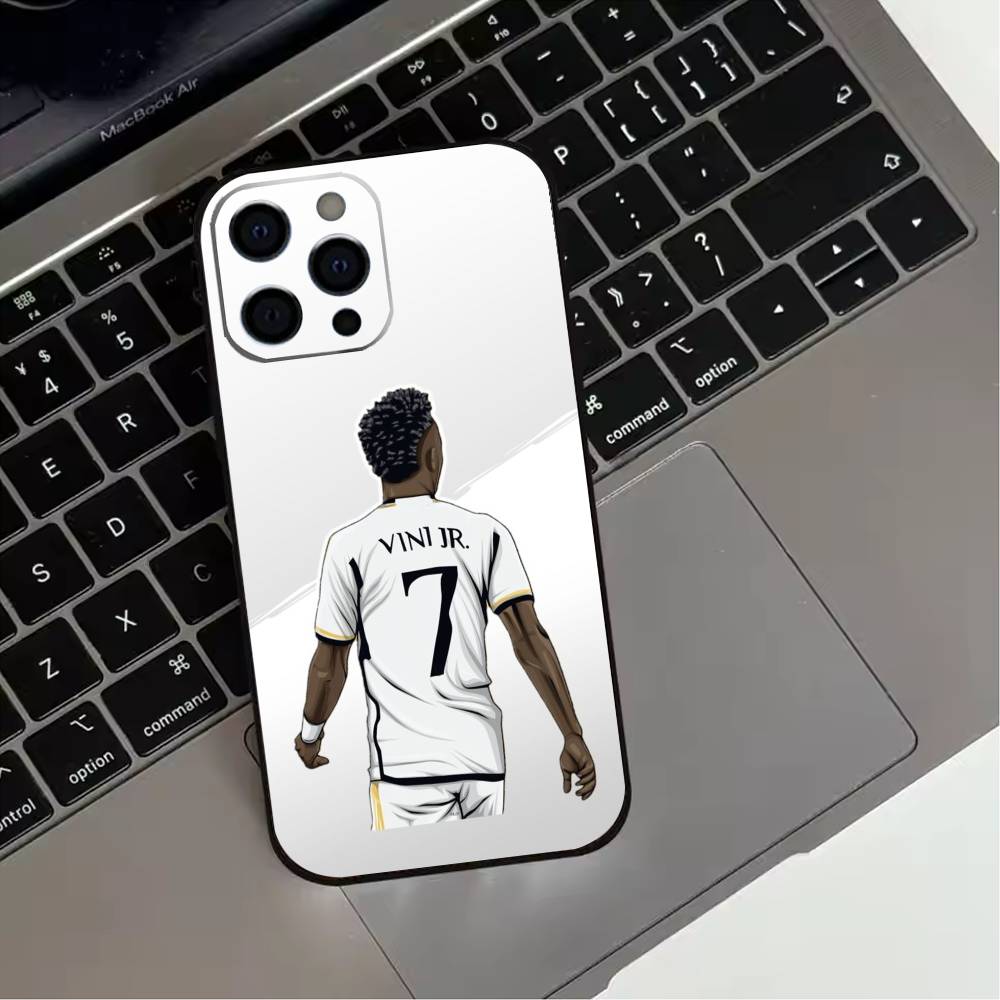 Football Player V-VINI J-JR  Phone Case For iPhone 17,16,15,14,13,12,11 Plus,Pro Max,XS,Soft Silicone Black Cover