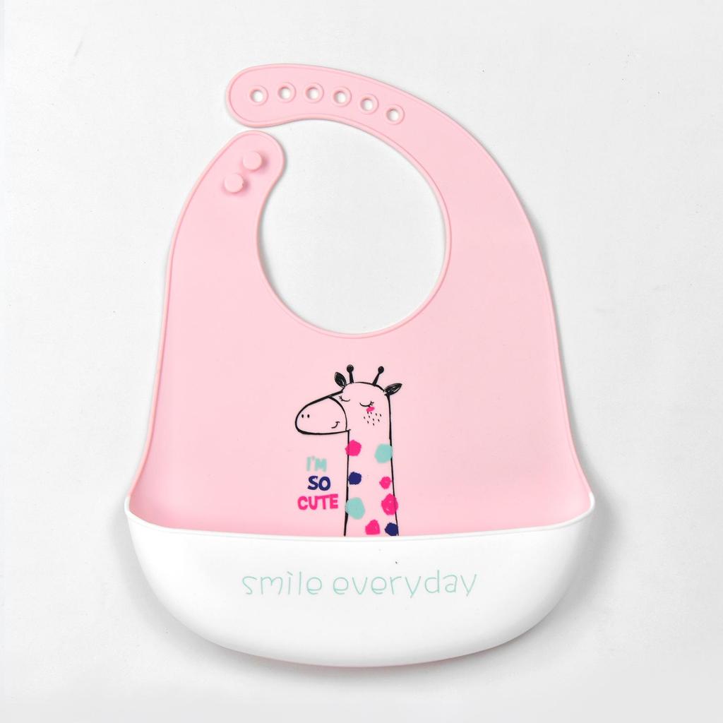 Babador de silicone à prova d'água para bebês - Babador de arroz descartável grande