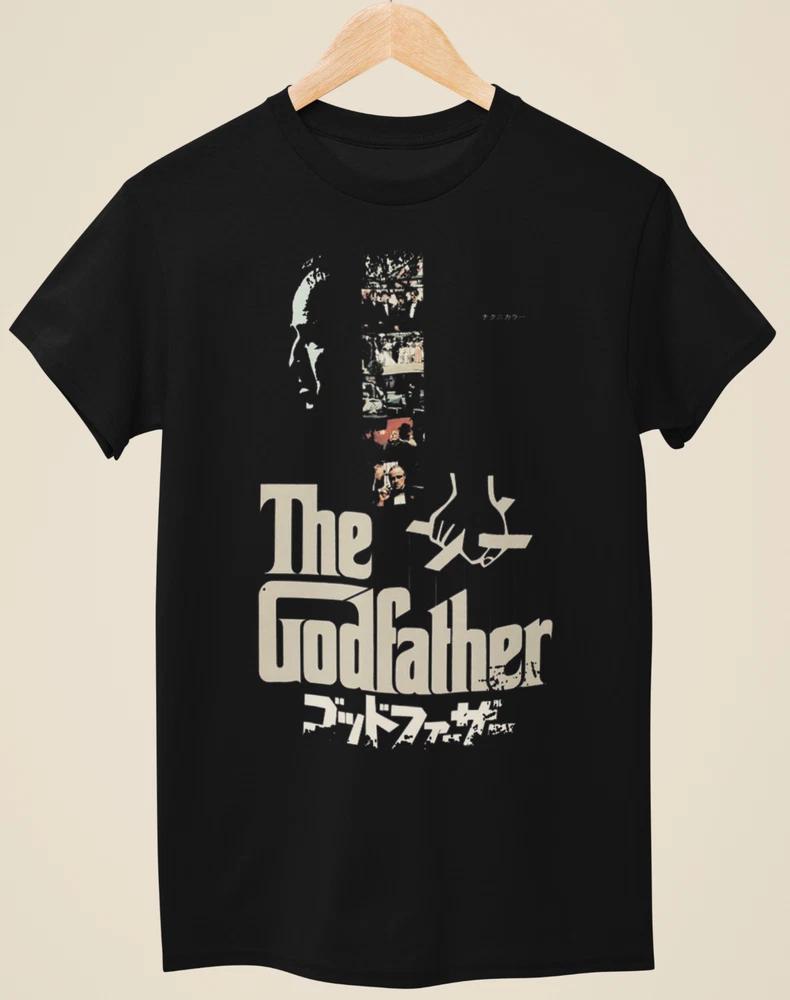 The Godfather Japanese Movie Poster Inspired Unisex Black TShirt S