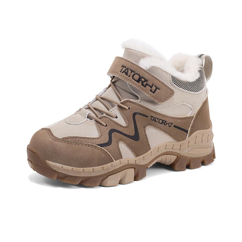 

Детские теплые зимние сапоги. Детская зимняя хлопчатобумажная обувь. Нескользящие теплые плюшевые сапоги на открытом воздухе. Теплая меховая обувь с высоким берцем. Водонепроницаемые теплые кроссовки. 39 бронзовый