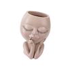 Face Planter Pots Head Planter Face Flower Pot Head Planter for Indoor Outdoor Plants with Drainage Hole Closed Eyes