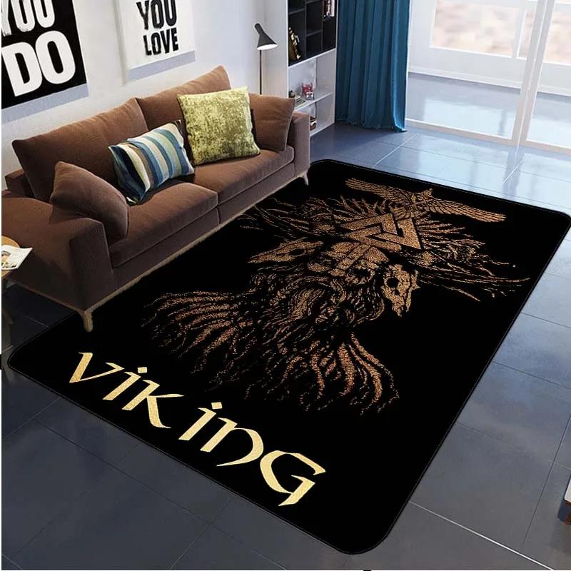 3D Viking Pattern Carpet Area Rugs Graphic Square Anti-slip Large Carpets Living Room Home Decoration Children Bedroom Carpet